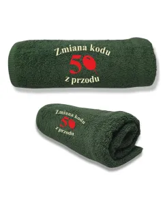 Ręcznik z HAFTEM Prezent NA URODZINY ZMIANA KODU