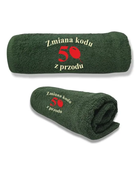 Ręcznik z HAFTEM Prezent NA URODZINY ZMIANA KODU