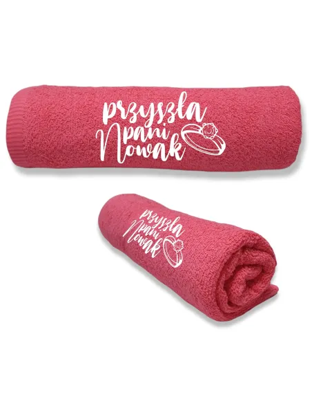 DUŻY RĘCZNIK Z HAFTEM PREZENT DLA NARZECZONEJ