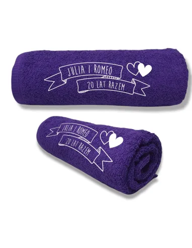 DUŻY RĘCZNIK Z HAFTEM PREZENT NA ROCZNICĘ ŚLUBU