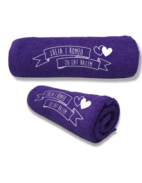 DUŻY RĘCZNIK Z HAFTEM PREZENT NA ROCZNICĘ ŚLUBU