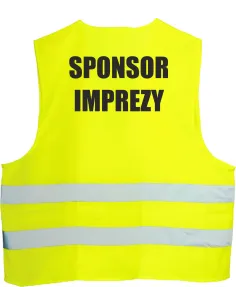 Kamizelka odblaskowa z nadrukiem tył SPONSOR IMPREZY 1 szt
