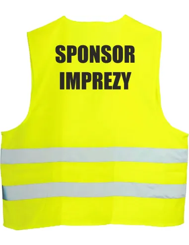 Kamizelka odblaskowa z nadrukiem tył SPONSOR IMPREZY 1 szt