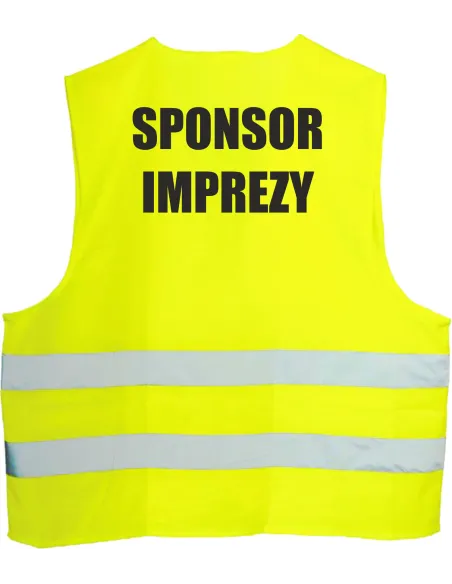 Kamizelka odblaskowa z nadrukiem tył SPONSOR IMPREZY 1 szt