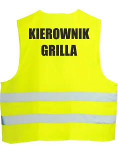 Kamizelka odblaskowa z nadrukiem tył KIEROWNIK GRILLA 1 szt