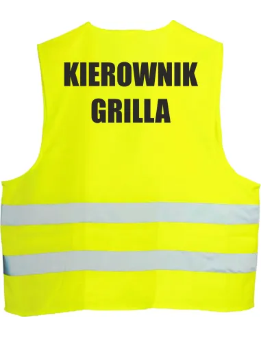 Kamizelka odblaskowa z nadrukiem tył KIEROWNIK GRILLA 1 szt