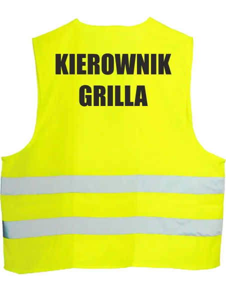 Kamizelka odblaskowa z nadrukiem tył KIEROWNIK GRILLA 1 szt