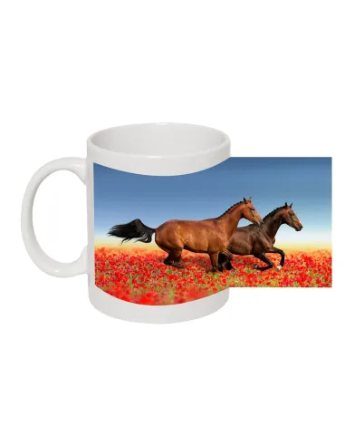Kubek z nadrukiem foto z końmi
