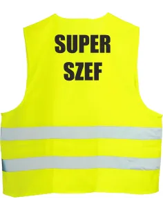 Kamizelka odblaskowa z nadrukiem tył SUPER SZEF 1 szt