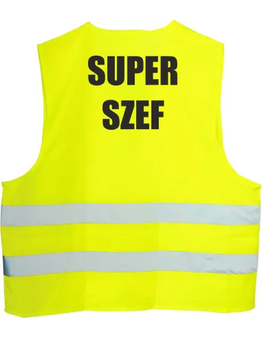 Kamizelka odblaskowa z nadrukiem tył SUPER SZEF 1 szt