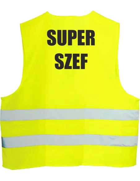 Kamizelka odblaskowa z nadrukiem tył SUPER SZEF 1 szt
