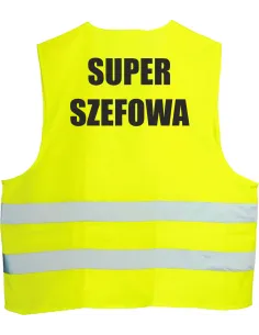 Kamizelka odblaskowa z nadrukiem tył SUPER SZEFOWA 1 szt