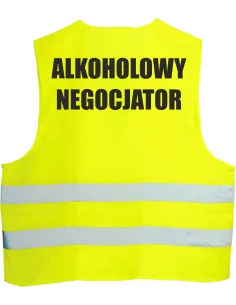 Śmieszna Kamizelka Odblaskowa z nadrukiem - ALKOHOLOWY NEGOCJATOR