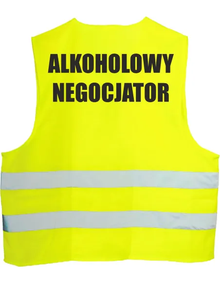 Śmieszna Kamizelka Odblaskowa z nadrukiem - ALKOHOLOWY NEGOCJATOR