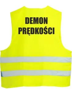 Kamizelka odblaskowa z nadrukiem tył DEMON PRĘDKOŚCI 1 szt