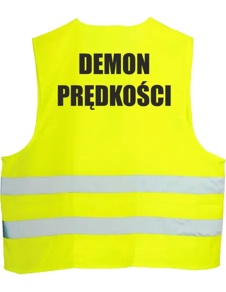 Kamizelka odblaskowa z nadrukiem tył DEMON PRĘDKOŚCI 1 szt