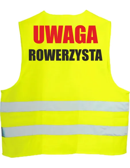 Kamizelka odblaskowa z nadrukiem tył UWAGA ROWERZYSTA 1 szt