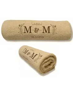 RĘCZNIK Z HAFTEM PREZENT NA ŚLUB INICJAŁY DATA