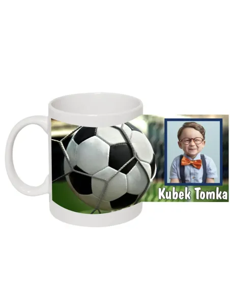 Foto Kubek z zdjęciem prezent dla dziecka z nadrukiem piłkarza