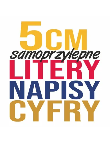 LITERY CYFRY SAMOPRZYLEPNE naklejki REKLAMA - 5cm
