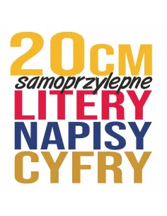 LITERY CYFRY SAMOPRZYLEPNE naklejki REKLAMA - 20 cm