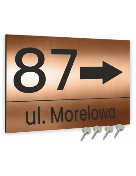 NUMER NA BUDYNEK dom Tabliczka ALUMINIUM miedziane 20x30cm dibond