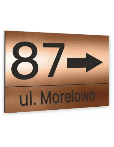 NUMER NA BUDYNEK dom Tabliczka ALUMINIUM miedziane 20x30cm dibond