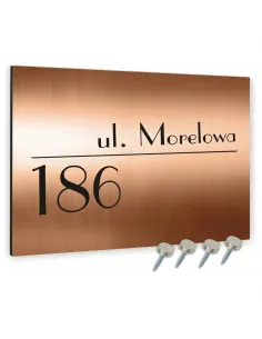 Tabliczka ADRESOWA ALUMINIOWA miedziana 20x30 numer dom dibond