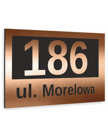 TABLICA tabliczka ADRESOWA Z NUMEREM DOMU 20x30 cm miedziana dibond