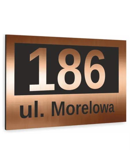 TABLICA tabliczka ADRESOWA Z NUMEREM DOMU 20x30 cm miedziana dibond