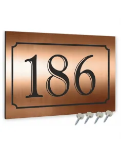 NUMER NA BUDYNEK dom Tabliczka INOX kolor miedziany ALUMINIUM 3D 20x30 cm dibond