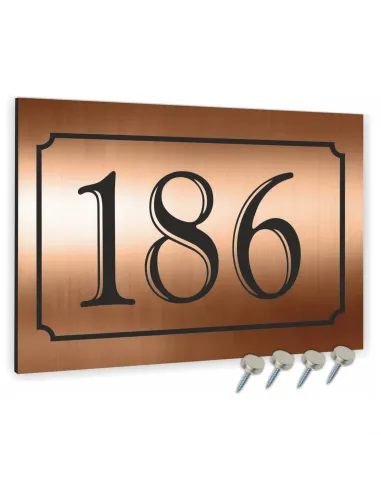 NUMER NA BUDYNEK dom Tabliczka INOX kolor miedziany ALUMINIUM 3D 20x30 cm dibond
