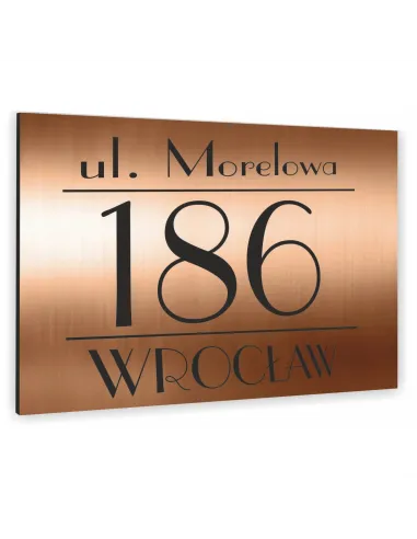 TABLICA ADRESOWA METAL NUMER DOMU POSESJI dibond miedziana 20x30 cm