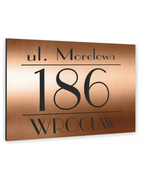 TABLICA ADRESOWA METAL NUMER DOMU POSESJI dibond miedziana 20x30 cm