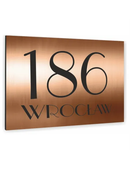 METALOWA TABLICA ADRESOWA NAZWA ULICY ALUMINIUM kolor miedziany 20x30 cm dibond