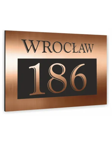 Tablica ALUMINIOWA adresowa Tabliczka Numer Domu miedziana 30x20 dibond