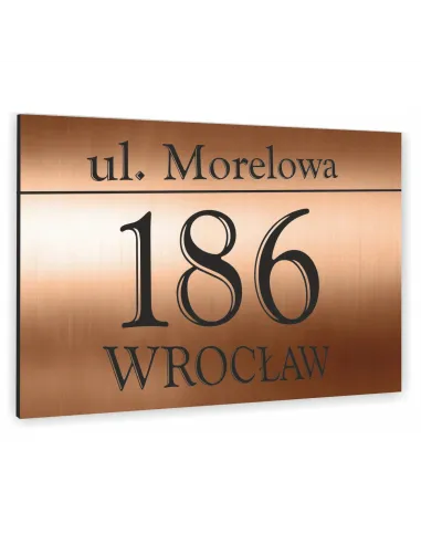 Tabliczka Nr DOMU Tablica ADRESOWA ALUMINIUM 20x30 cm dibond miedziana