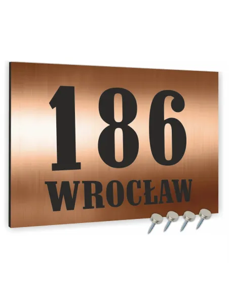 Tabliczka Tablica ADRESOWA ALUMINIOWA miedziana 20x30 cm dibond