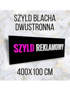 Tablica reklamowa szyld metalowy 400x100 dwustronny