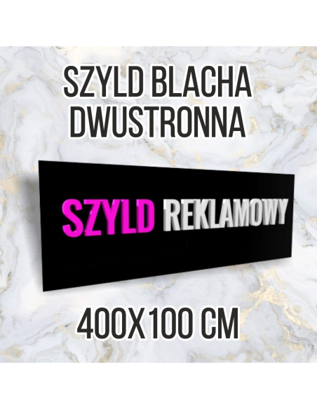Tablica reklamowa szyld metalowy 400x100 dwustronny