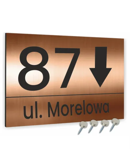 Tabliczka Tablica ADRESOWA ALUMINIOWA KIERUNKOWA miedziana 40x30 cm dibond
