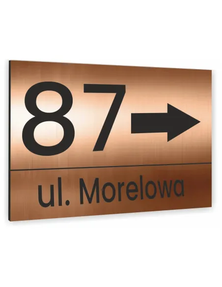 NUMER NA BUDYNEK dom Tabliczka ALUMINIUM miedziane 40x30cm dibond