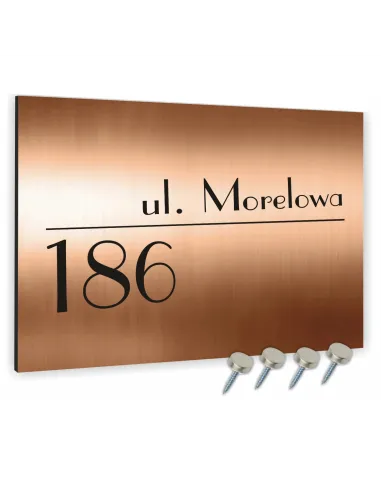 Tabliczka ADRESOWA ALUMINIOWA miedziana 40x30 numer dom dibond