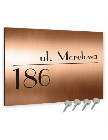 Tabliczka ADRESOWA ALUMINIOWA miedziana 40x30 numer dom dibond