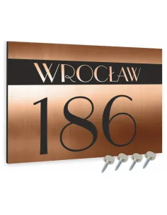 TABLICZKA ADRESOWA  ALUMINIOWA miedziana 40x30 cm dibond