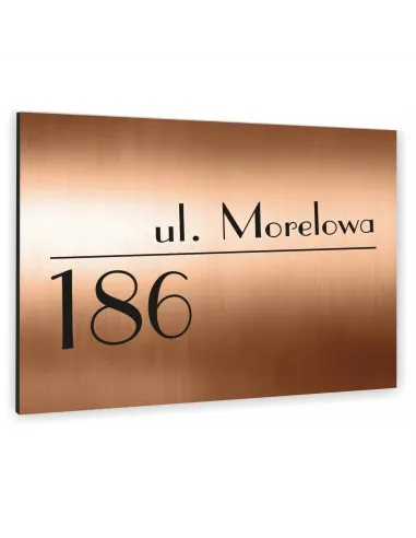 Tabliczka ADRESOWA ALUMINIOWA miedziana 40x30 numer dom dibond