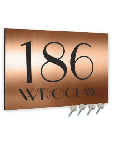 METALOWA TABLICA ADRESOWA NAZWA ULICY ALUMINIUM kolor miedziany 40x30 cm dibond
