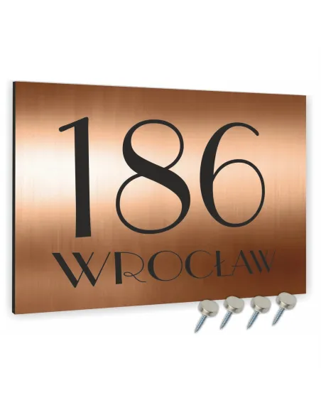 METALOWA TABLICA ADRESOWA NAZWA ULICY ALUMINIUM kolor miedziany 40x30 cm dibond