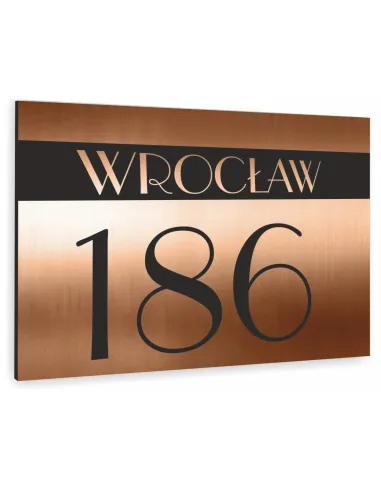 TABLICZKA ADRESOWA  ALUMINIOWA miedziana 40x30 cm dibond