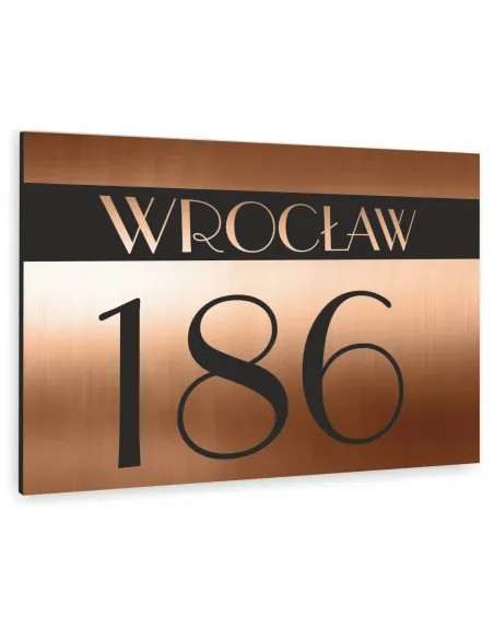 TABLICZKA ADRESOWA  ALUMINIOWA miedziana 40x30 cm dibond